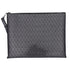Christian Louboutin Peter Pouch Clutch Bag Black Yellow Fiber Leather